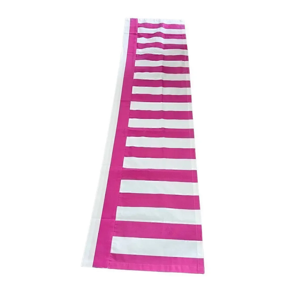 3 Piece Annie Selke Pink White Stripe Valance Set-See Description For Sizes